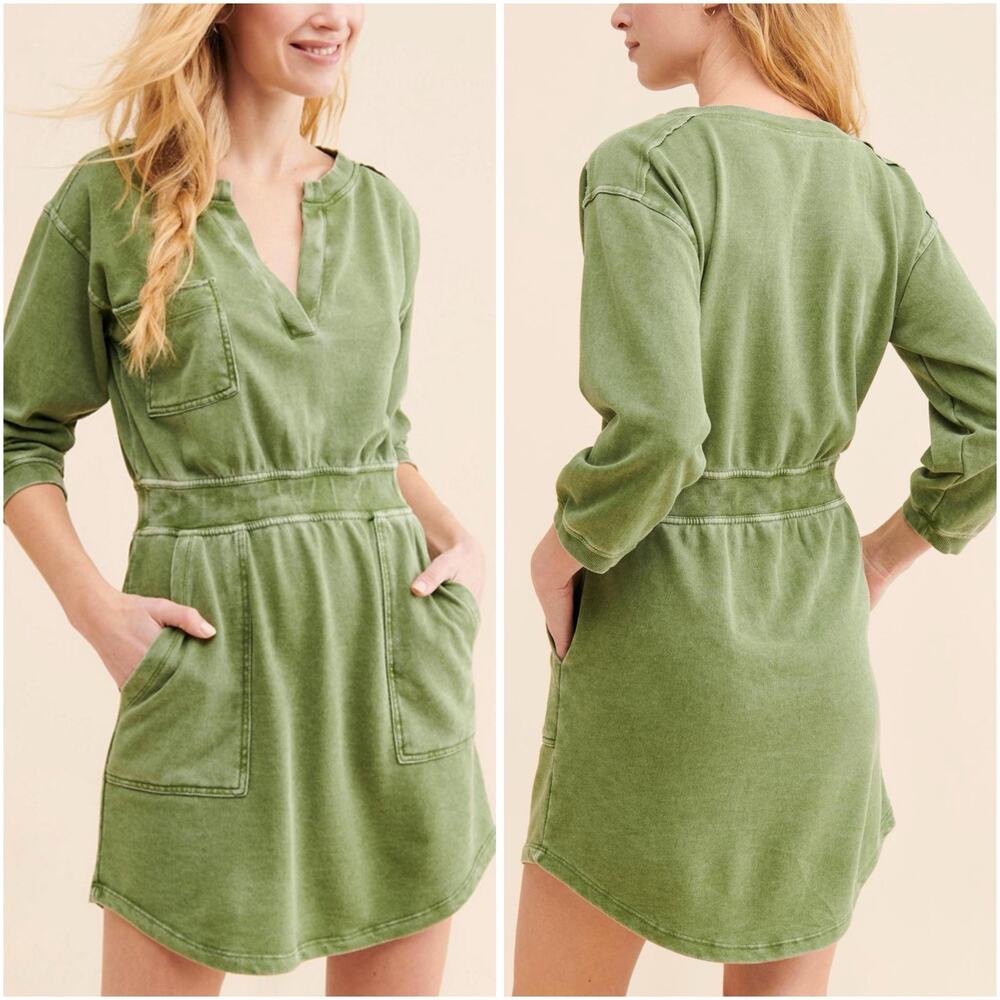 Daily Practice by Anthropologie Terry Mini Dress Green
